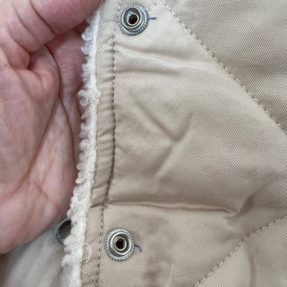 Blank NYC Size XL Faux Fur Trim Snap Front Quilted Puffer Jacket Cream Cozy NWT - Picture 7 of 16